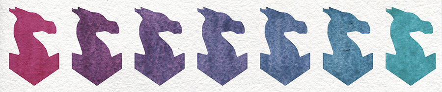 Magenta Rose by Rosa Gallery and Cobalt Teal Blue by Daniel Smith watercolor paints mixing swatch